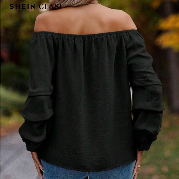 Never Been Worn-Elegant Black Off-Shoulder Women's Top - Picture 5 of 8